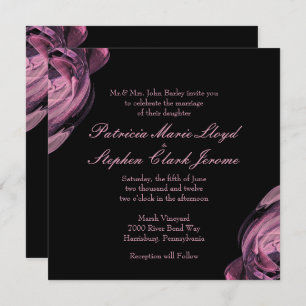Rose Abstrait 2 invitations de mariage