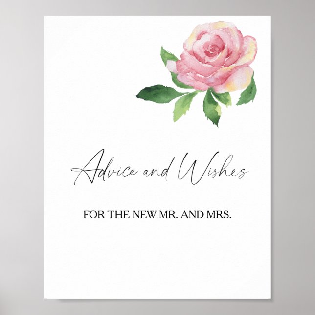 Rose - Affiche de conseils et vœux pour jeunes mar (Devant)