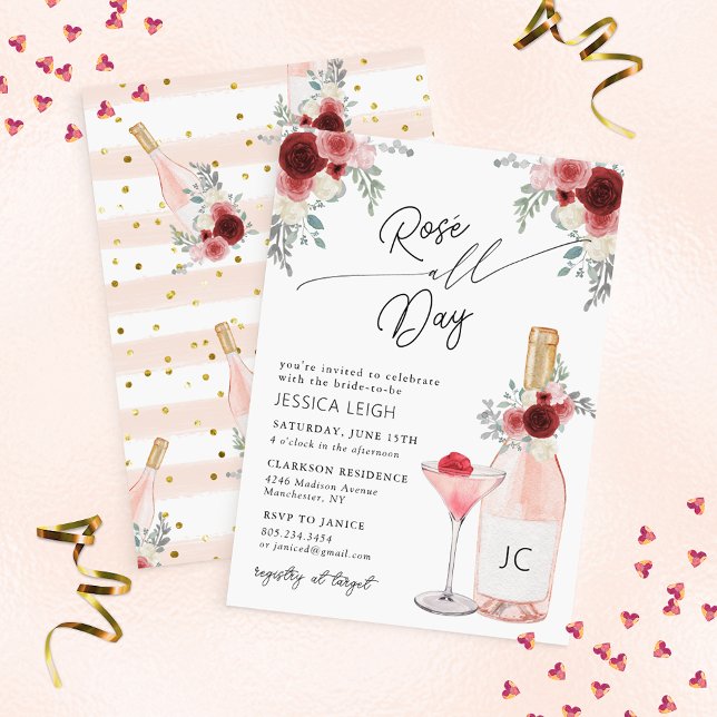 Rosé All Day Bridal Shower Invitation (Créateur téléchargé)