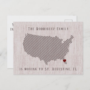 ROSE américain Lin et Faire-part de déménagement d