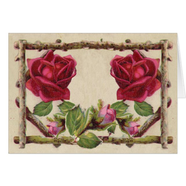 Rose ancienne vintage rustique victorienne antique (Devant horizontal)