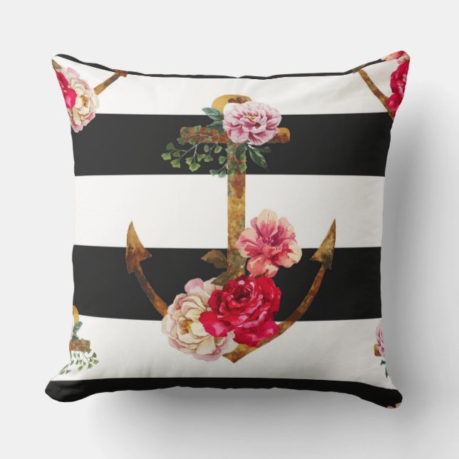 Rose Ancre Coussin décoratif (Recto)