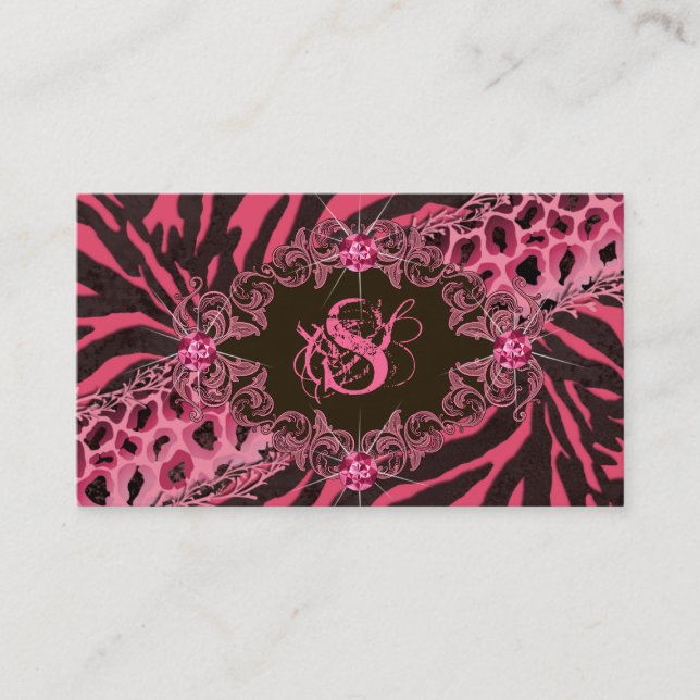 Rose animal de léopard de zèbre de cartes de (Devant)