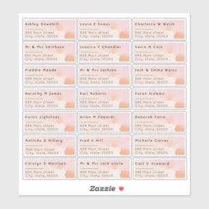 Rose Aquarelle 21 Nom individuel Étiquette de adre