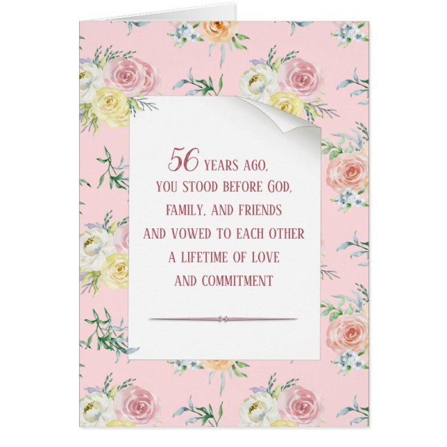 Rose aquarelle 56e anniversaire (Devant)