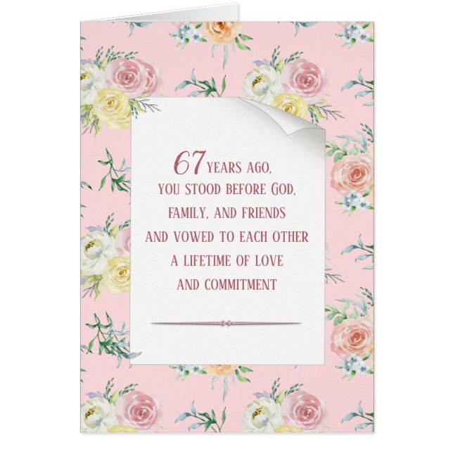 Rose aquarelle 67e anniversaire (Devant)