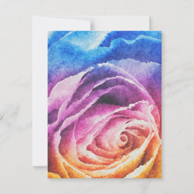 Rose arc-en-ciel aquarelle (Devant)