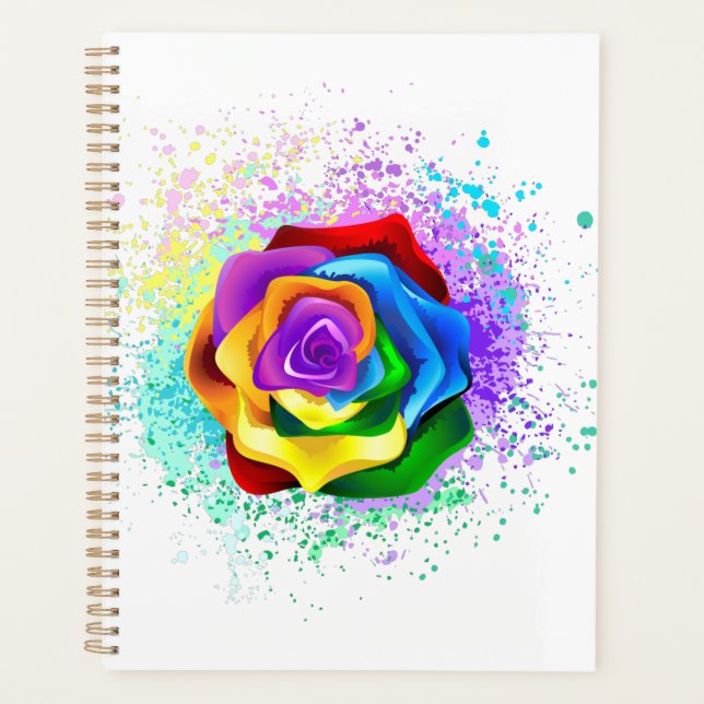 Rose arc-en-ciel colorée (Devant)