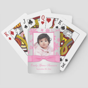 Rose, Argent FloralPhoto Cartes de jeu