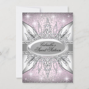 Rose & Argent Sparkle Diamond Sweet 16 Invitation