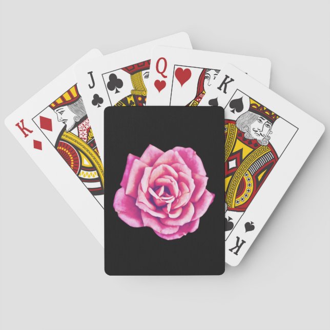 Rose Art sur les cartes de jeu noires (dos)