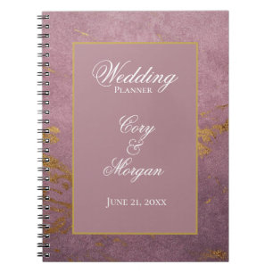 Rose avec Carnet Wedding planner Gold Marbling