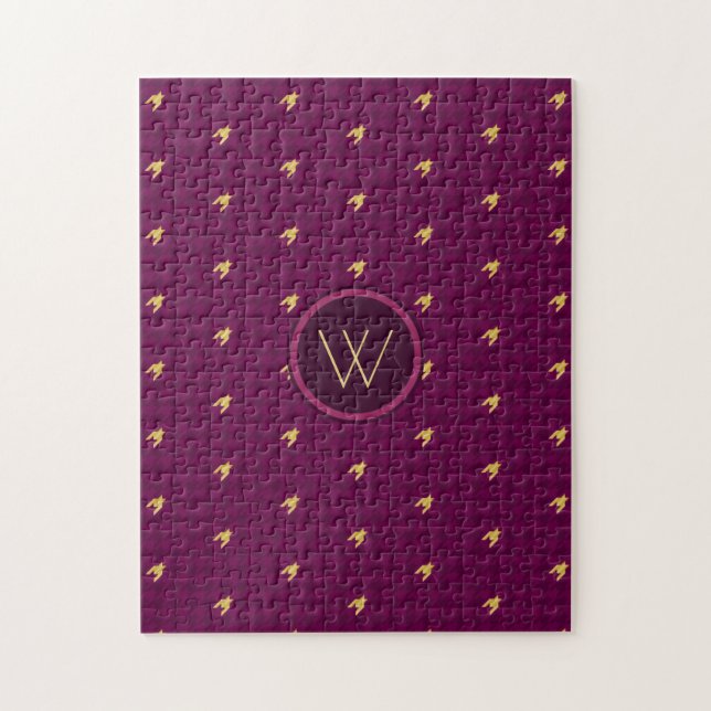 Rose avec l'or Accent Houndstooth Puzzle (Vertical)
