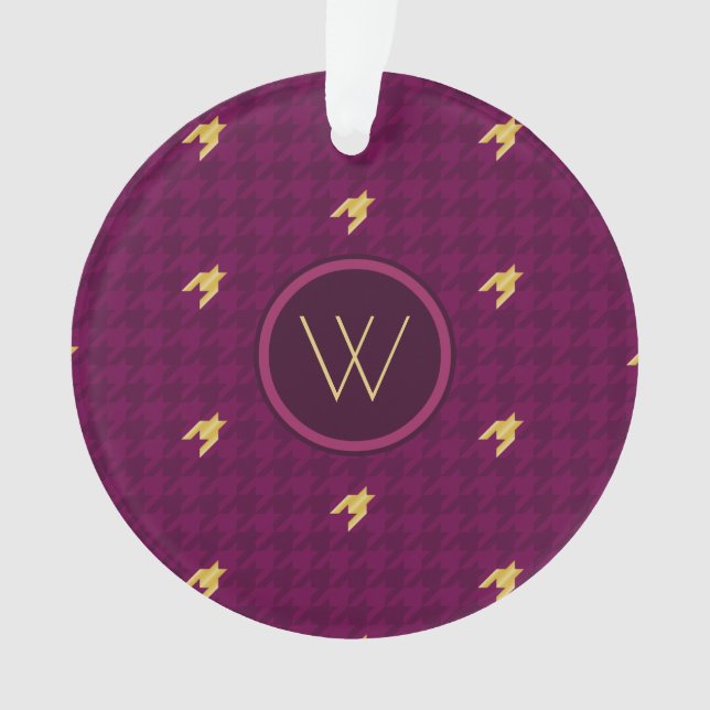 Rose avec or Accent Houndstooth Orament (devant)
