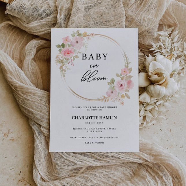 Rose Baby in Bloom Baby shower Invitation (Rose Baby in Bloom Baby Shower Invitation)