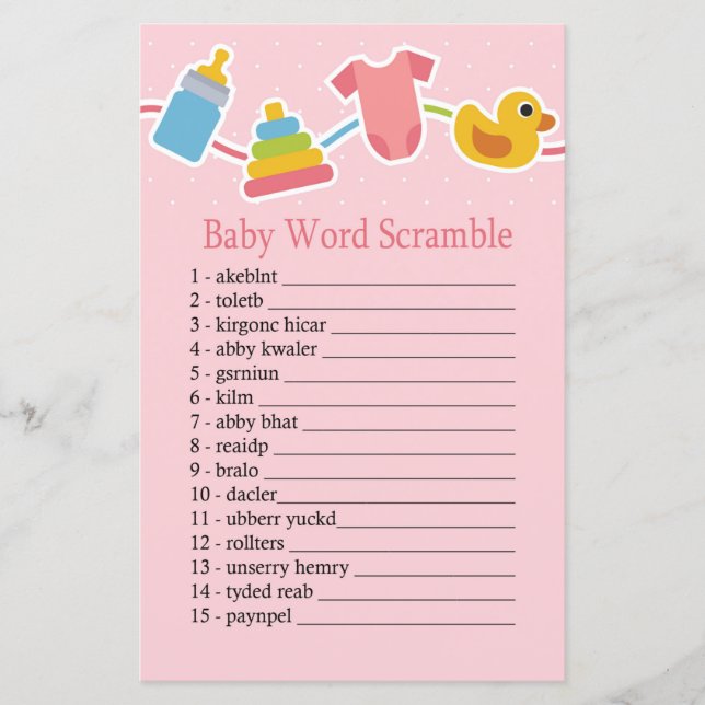 Rose Baby toys Baby word scrambule jeu (Devant)