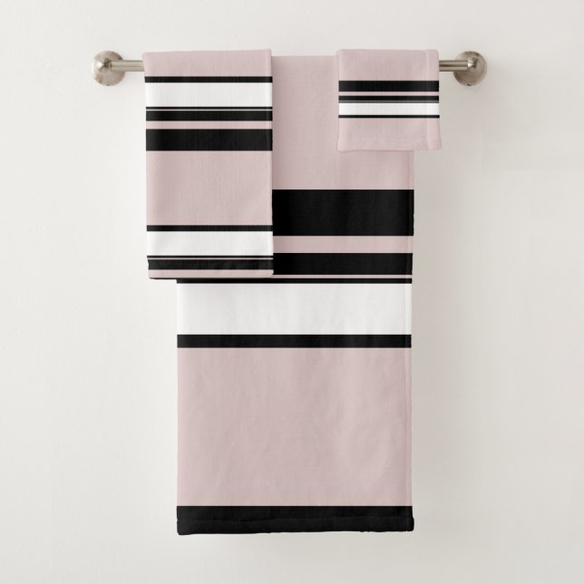 Rose beige blanc noir rayures Classy rayure (En situation)