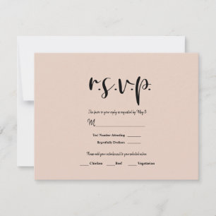 Rose beige moderne Mariage or paillettes RSVP répo