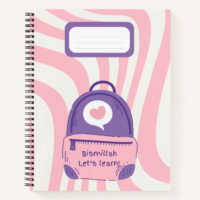 Rose "Bismillah Apprenons !" Carnet (Devant)