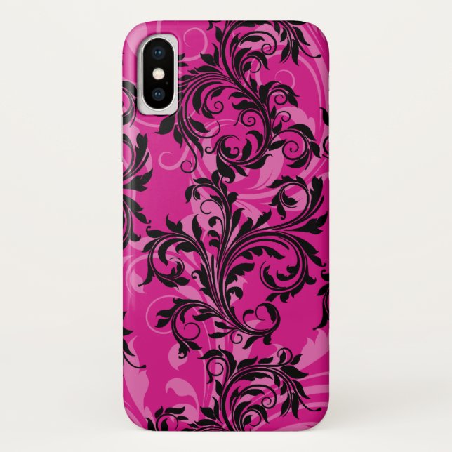 Rose, Black Coque-Mate à peine Il iPhone X Coque (Dos)