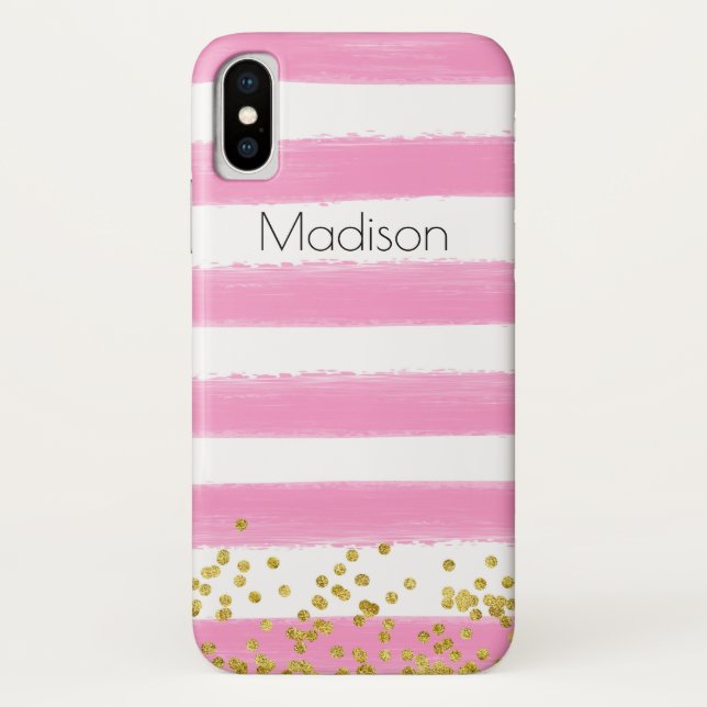 Rose, Blanc Coque-Mate à peine Il iPhone X Coque (Dos)