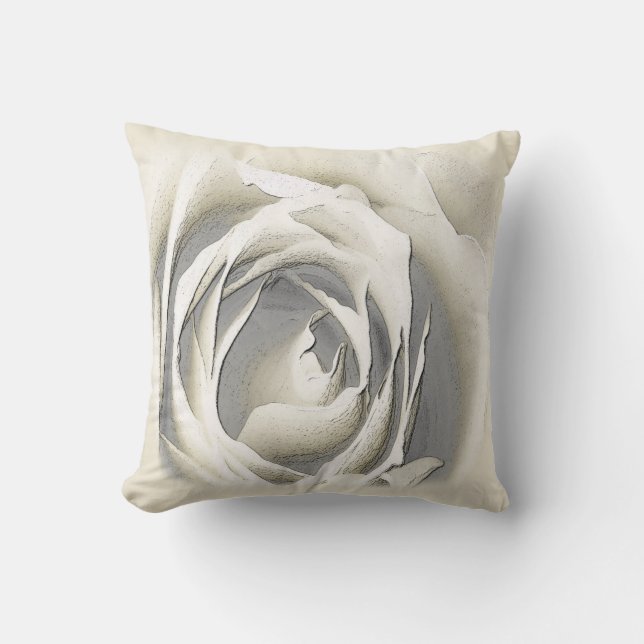 Rose blanc, coussin (Recto)