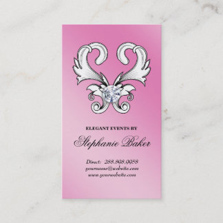 Rose blanc de bijoux de carte de visite vintage de