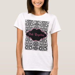 Rose blanc de noir de damassé de T-shirt de spa d