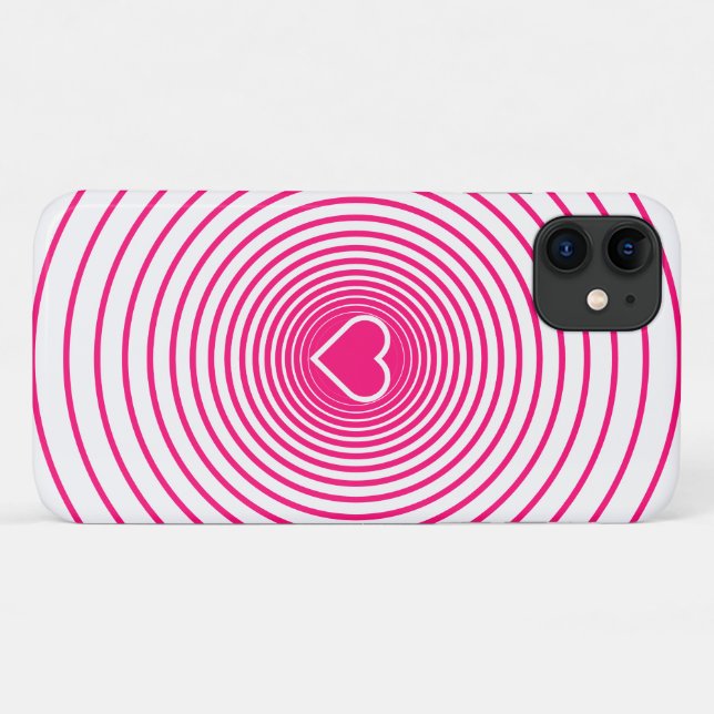 Rose Blanc rayé coque iphone Coeur Choisir les cou (Dos (Horizontal))