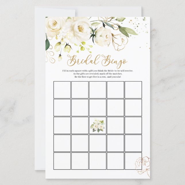 Rose Blanche Bingo de mariage/Qui connaît le mieux (Devant)