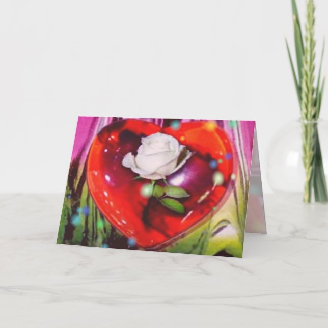 Rose blanche - Carte de fête des mères (Devant)