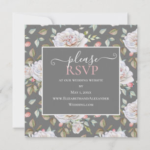 Rose blanche classique Site Mariage gris RSVP