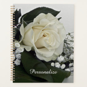 Rose blanche élégante et romantique personnalisée