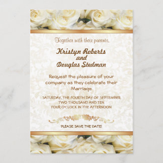 Rose blanche - Faire-part de mariage