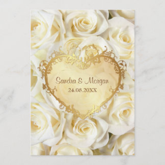 Rose blanche Faire-part de mariage florale