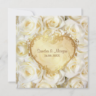 Rose blanche Faire-part de mariage florale