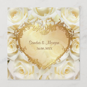 Rose blanche Faire-part de mariage florale