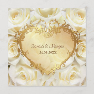 Rose blanche Faire-part de mariage florale