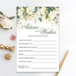 Rose Blanche Floral Vert Bien Souhaits Carte conse<br><div class="desc">Rose Blanche Floral Vert Bien Souhaite Carte Conseil. Personnalisez avec la mariée le nom et la date de la douche. Pour plus de personnalisation,  cliquez sur le lien "customiser plus loin". Si vous avez besoin d'aide,  contactez-moi s'il vous plaît.</div>