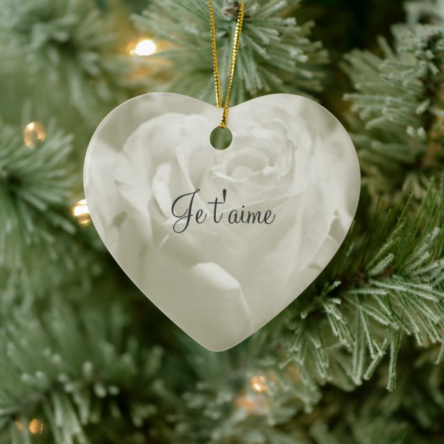 Rose blanche French Love Valentine Ornement (Arbre)