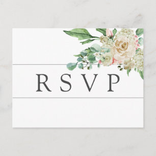Rose blanche Hydrangea RSVP carte postale choix de