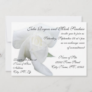 Rose blanche Mariage officiel Invitation personnal