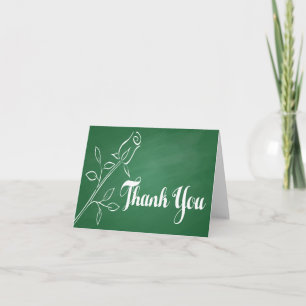 Rose blanche vintage Merci sur tableau noir vert