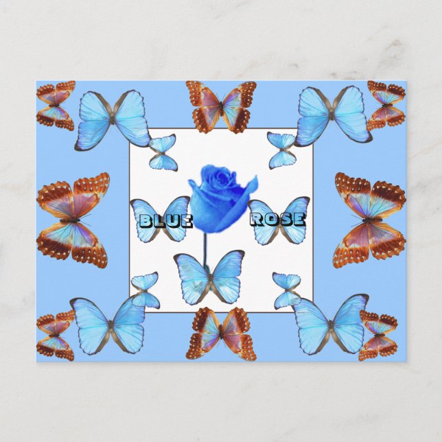 ROSE BLEU ! Carte postale (Devant)