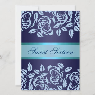 Rose bleu doux16 Invitation d'anniversaire