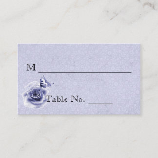Rose bleu et Papillon Mariage Cartes de Place