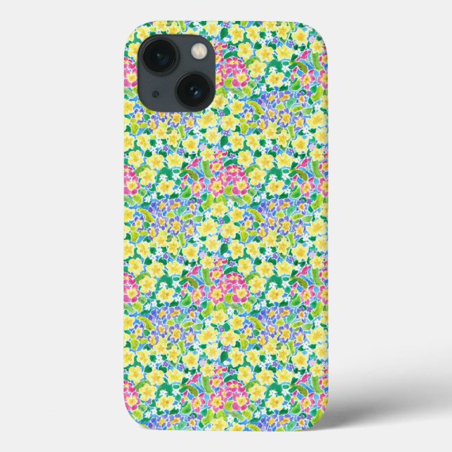 rose, bleu, jaune Primroses iPhone 6 Coque Xtreme (Verso)