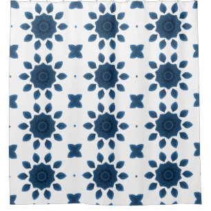 Rose bleu Kaleidoscope Motif rideaux de douche