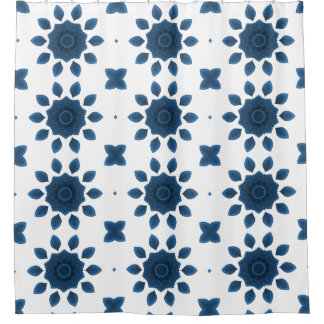Rose bleu Kaleidoscope Motif rideaux de douche