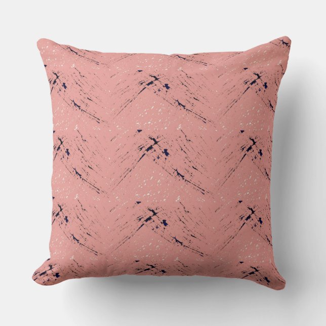 Rose, bleu nuit, blanc shabby chic Coussin (Recto)